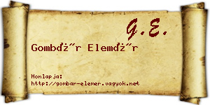 Gombár Elemér névjegykártya